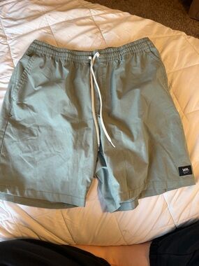 Vans Light Sage Green Drawstring Casual Shorts
